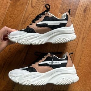 Madden NYC Black and Tan Chunky Sneakers Size 9